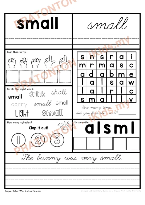 Pratonton muka 1 lembaran Latihan Bahasa Inggeris 9 — Bahasa Inggeris Tahun 3