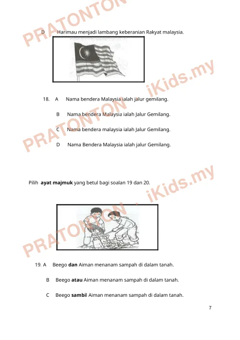 Pratonton muka 7 lembaran Lembaran Kerja Bahasa Melayu 3 — Bahasa Melayu Tahun 2