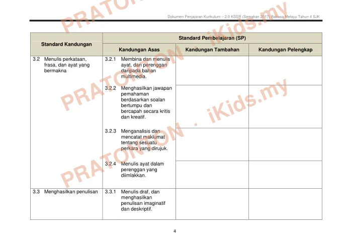 Pratonton muka 8 lembaran Bahan Bahasa Melayu — Bahasa Melayu Tahun 4