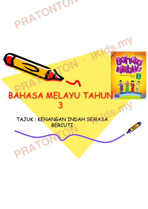 Pratonton muka 1 lembaran Bahan Bahasa Melayu — Bahasa Melayu Tahun 3