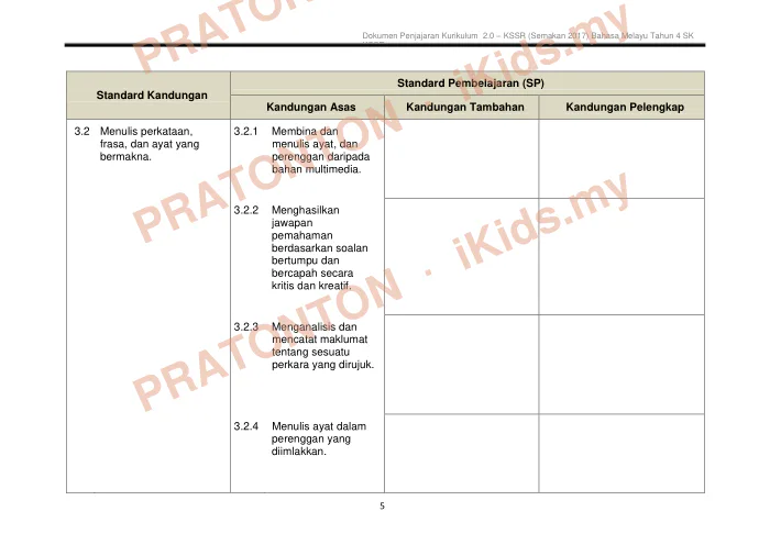 Pratonton muka 9 lembaran Bahan Bahasa Melayu — Bahasa Melayu Tahun 4