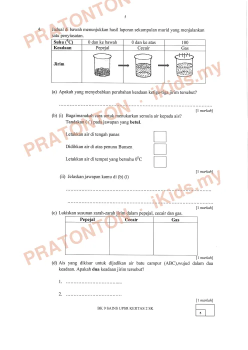 Pratonton muka 5 lembaran Bahan Kecemerlangan UPSR 2016 (BK 9) — Sains SK Kertas 2 — Sains Tahun 6