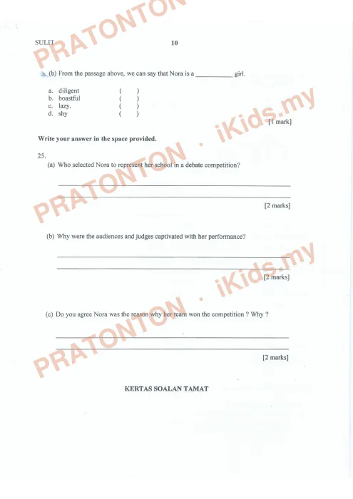 Pratonton muka 2 lembaran Bahan Kecemerlangan UPSR 2017 (BK 3) — Bahasa Inggeris SK Pemahaman Bahagian B — Bahasa Inggeris Tahun 6