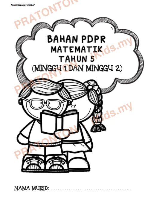 Pratonton muka 1 lembaran Bahan PdPR Matematik Tahun 5 — Minggu 1 dan Minggu 2 — Matematik Tahun 5