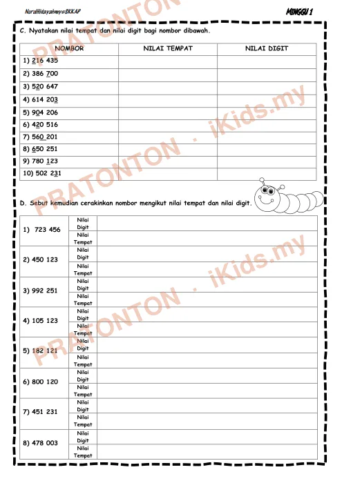 Pratonton muka 3 lembaran Bahan PdPR Matematik Tahun 5 — Minggu 1 dan Minggu 2 — Matematik Tahun 5