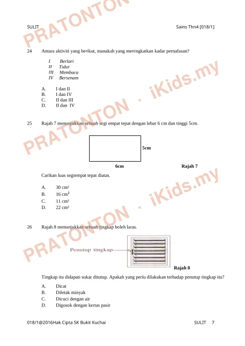Pratonton muka 7 lembaran Bahan Sains — Sains Tahun 4