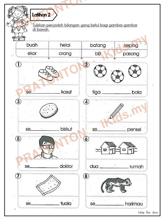 Pratonton muka 4 lembaran BAHASA — Bahasa Melayu Tahun 1