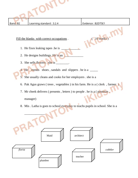Pratonton muka 4 lembaran Band 3 — Bahasa Inggeris Tahun 2