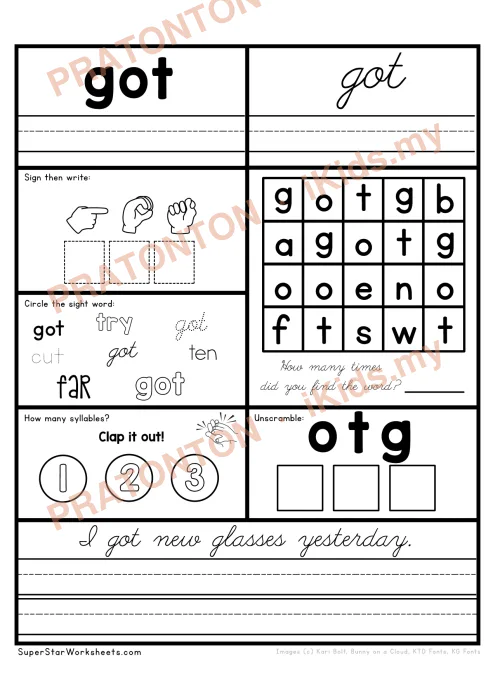 Pratonton muka 1 lembaran Latihan Bahasa Inggeris 5 — Bahasa Inggeris Tahun 3