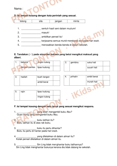 Pratonton muka 2 lembaran Kertas Soalan Bahasa Melayu 19 — Bahasa Melayu Tahun 2