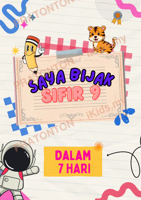 Pratonton muka 1 lembaran Bijak Sifir 9 Dalam 7 Hari — Matematik Tahun 3