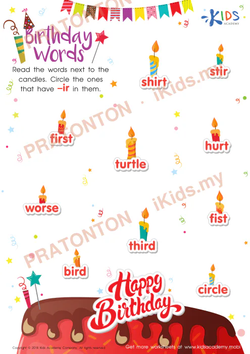 Pratonton muka 1 lembaran Birthday — Bahasa Inggeris Tahun 2