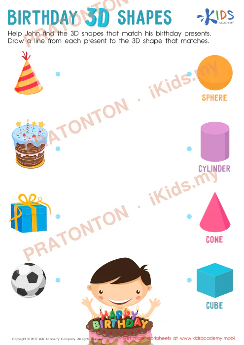Pratonton muka 1 lembaran Birthday — Matematik Tahun 1