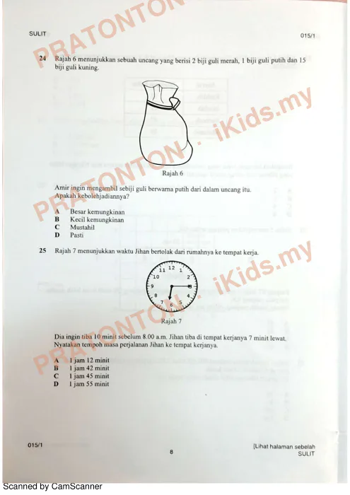 Pratonton muka 9 lembaran BK12 Matematik K1 1 — Matematik Tahun 6