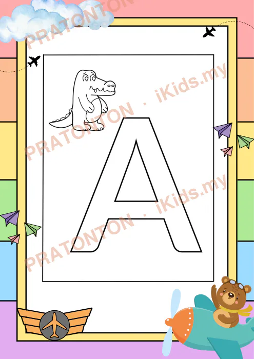Pratonton muka 1 lembaran Buku Mewarna ABC — Mewarna Anak Istimewa