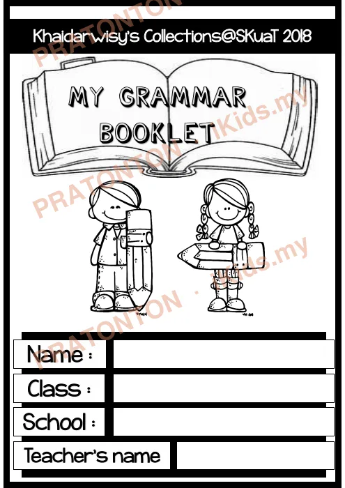 Pratonton muka 1 lembaran Buku Nota Tatabahasa Bahasa Inggeris (2018) — Bahasa Inggeris Tahun 6