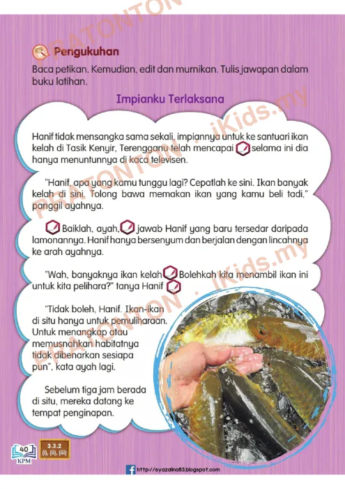 Pratonton muka 46 lembaran Buku Teks Bahasa Melayu — Bahasa Melayu Tahun 3