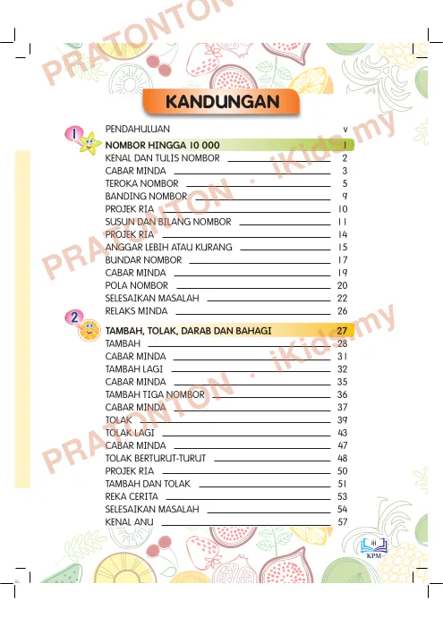 Pratonton muka 4 lembaran Buku Teks Matematik — Matematik Tahun 3