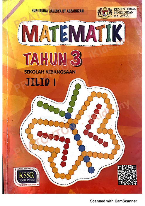 Pratonton muka 1 lembaran Buku Teks Matematik 1 — Matematik Tahun 3