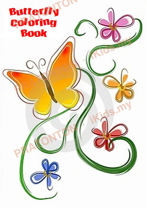 Pratonton muka 1 lembaran Butterfly Coloring Book — Mewarna Anak Istimewa