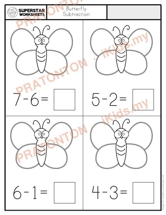 Pratonton muka 1 lembaran Butterfly — Matematik Tahun 1