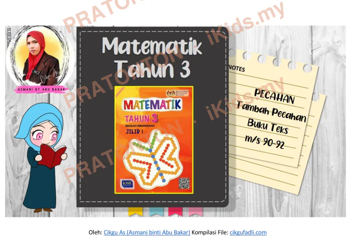 Pratonton muka 1 lembaran Nota Matematik 3 — Matematik Tahun 3