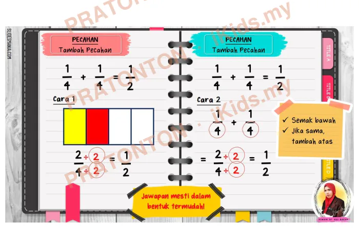 Pratonton muka 4 lembaran Nota Matematik 3 — Matematik Tahun 3
