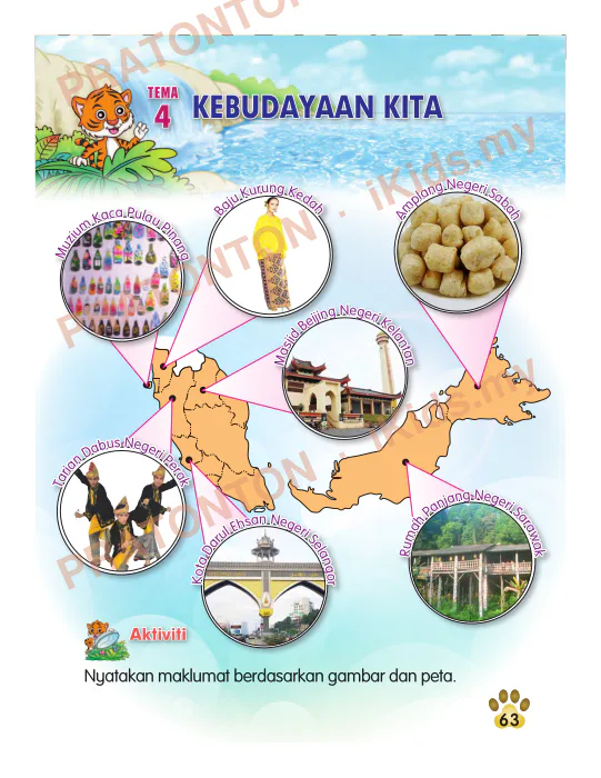 Pratonton muka 1 lembaran Pemahaman Bahasa Melayu 3 — Bahasa Melayu Tahun 2