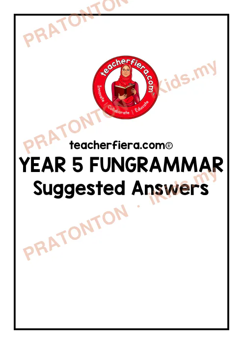 Pratonton muka 1 lembaran Cadangan Jawapan Fungrammar Tahun 5 — Bahasa Inggeris Tahun 5