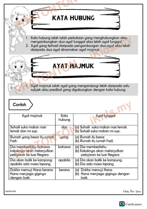 Pratonton muka 1 lembaran CamScanner — Bahasa Melayu Tahun 1