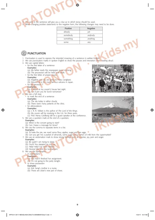 Pratonton muka 1 lembaran Nota Bahasa Inggeris 4 — Bahasa Inggeris Tahun 3