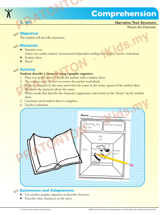 Pratonton muka 1 lembaran Comprehension — Bahasa Inggeris Tahun 1