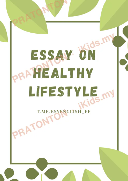 Pratonton muka 1 lembaran Contoh Karangan Bahasa Inggeris — Healthy Lifestyle — Bahasa Inggeris Tahun 6