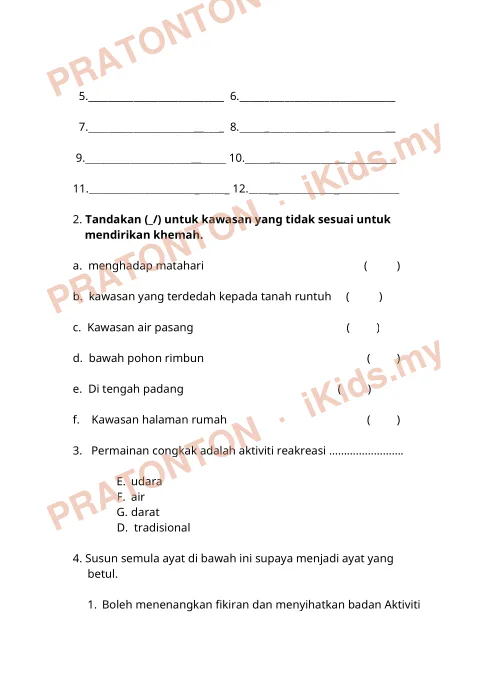 Pratonton muka 34 lembaran Contoh Soalan Pendidikan Kesihatan 1 — Pendidikan Kesihatan Tahun 3