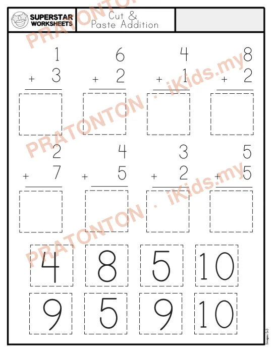 Pratonton muka 1 lembaran Cut & — Matematik Tahun 1
