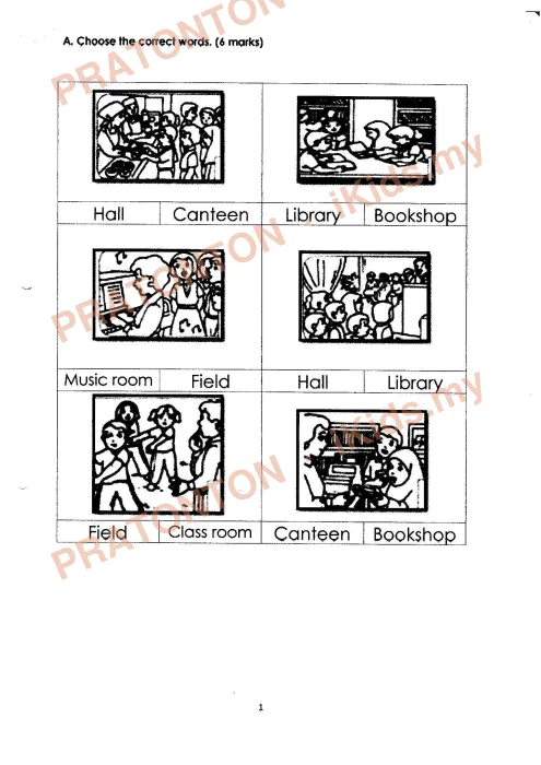 Pratonton muka 1 lembaran Kertas Soalan Bahasa Inggeris 7 — Bahasa Inggeris Tahun 3
