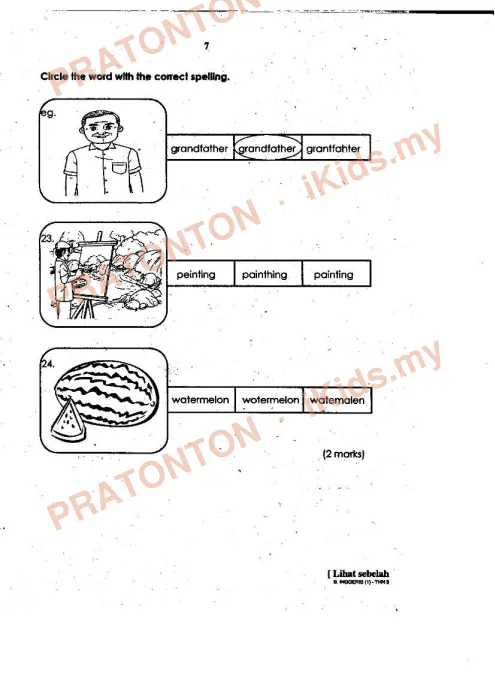 Pratonton muka 7 lembaran Kertas Soalan Bahasa Inggeris 39 — Bahasa Inggeris Tahun 3
