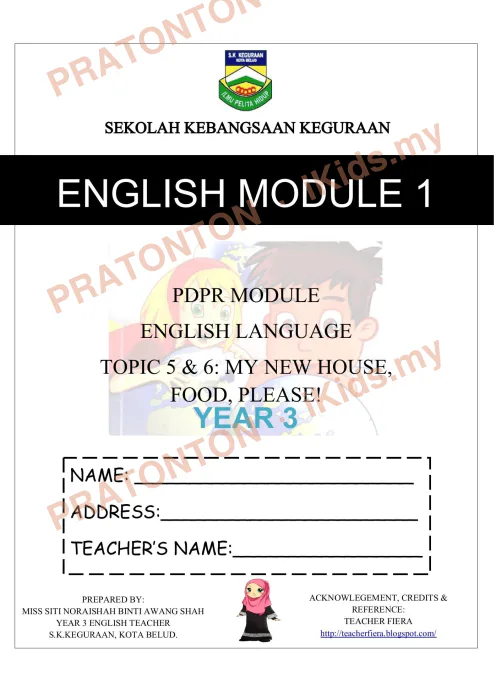 Pratonton muka 1 lembaran Modul Bahasa Inggeris 27 — Bahasa Inggeris Tahun 3