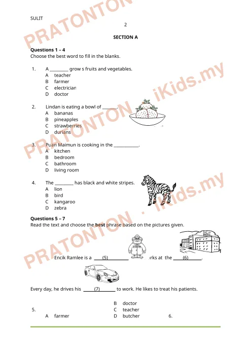 Pratonton muka 1 lembaran Lembaran Kerja Bahasa Inggeris 28 — Bahasa Inggeris Tahun 3