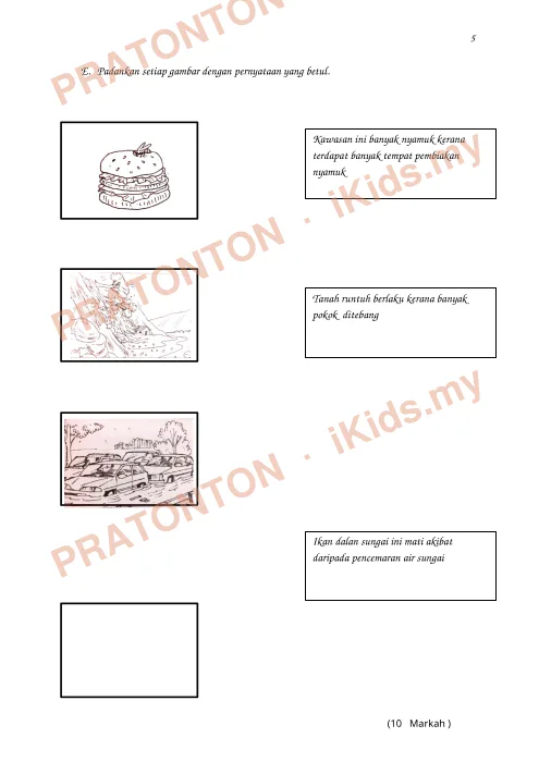 Pratonton muka 5 lembaran Deria Manusia — Sains Tahun 3