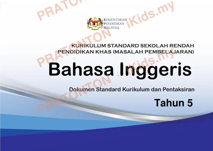 Pratonton muka 1 lembaran DSKP Bahasa Inggeris Tahun 5 — Pendidikan Khas (Masalah Pembelajaran) — Bahasa Inggeris Tahun 5