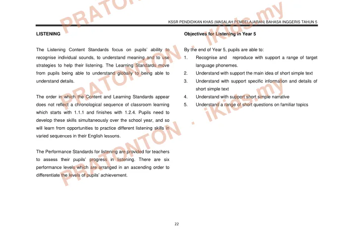 Pratonton muka 36 lembaran DSKP Bahasa Inggeris Tahun 5 — Pendidikan Khas (Masalah Pembelajaran) — Bahasa Inggeris Tahun 5
