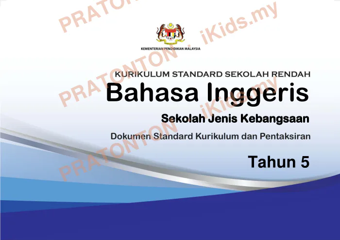 Pratonton muka 1 lembaran DSKP Bahasa Inggeris Tahun 5 — Sekolah Jenis Kebangsaan — Bahasa Inggeris Tahun 5