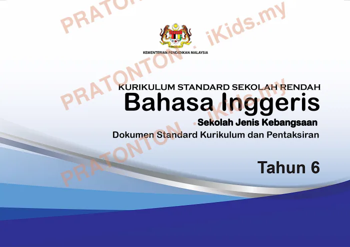 Pratonton muka 1 lembaran DSKP Bahasa Inggeris Tahun 6 — Sekolah Jenis Kebangsaan — Bahasa Inggeris Tahun 6