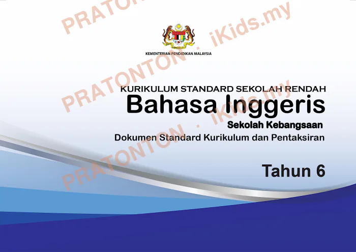 Pratonton muka 1 lembaran DSKP Bahasa Inggeris Tahun 6 — Sekolah Kebangsaan — Bahasa Inggeris Tahun 6