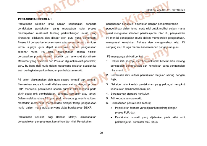 Pratonton muka 32 lembaran DSKP Bahasa Melayu 5 — Bahasa Melayu Tahun 3
