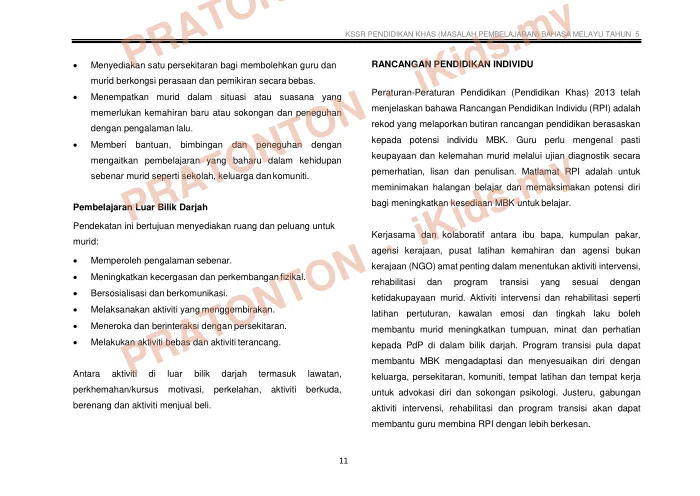 Pratonton muka 23 lembaran DSKP Bahasa Melayu Tahun 5 — Pendidikan Khas (Masalah Pembelajaran) — Bahasa Melayu Tahun 5