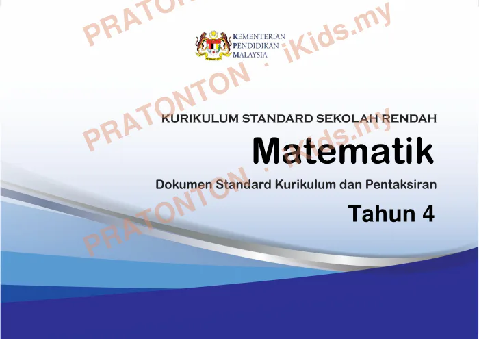 Pratonton muka 1 lembaran DSKP MATEMATIK TAHUN 4 KSSR SEMAKAN SK — Matematik Tahun 4