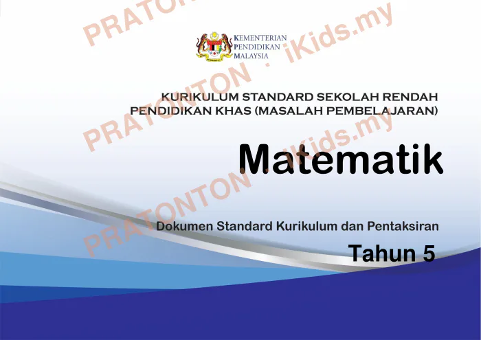 Pratonton muka 1 lembaran DSKP Matematik Tahun 5 — Pendidikan Khas (Masalah Pembelajaran) — Matematik Tahun 5