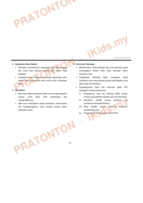 Pratonton muka 44 lembaran DSKP Sains Tahun 5 (Semakan) — Sains Tahun 5